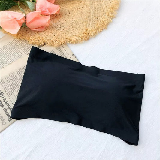 Women’s Ice Silk Strapless Bra Pads Tops Tube